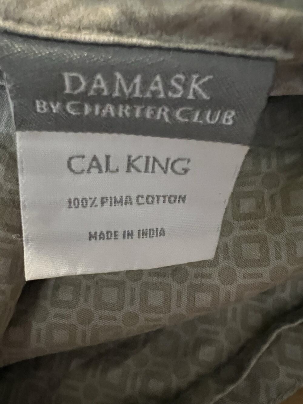 Charter Club Damask 100% Pima Cotton Cal King Flat Sheet